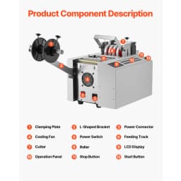 SucceBuy Pipe Cutter Auto Heat-Shrink Tube Pipe Cutting Machine Automatic Tube Cutter for Heat Shrink Tube Fiberglass Cable