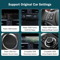 RoadTop 12.3'' Wireless CarPlay Linux Screen For BMW Series 3 5 E60 E61 E90 E91 E92 E93 CCC CIC Android Auto Multimedia Display