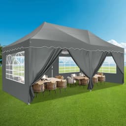 3x6m Folding Gazebo Waterproof Party Tent Anti-UV 50+ Pop Up Garden Gazebo With 6 Sidewall 4 Sandbag For Wedding Market Marquee