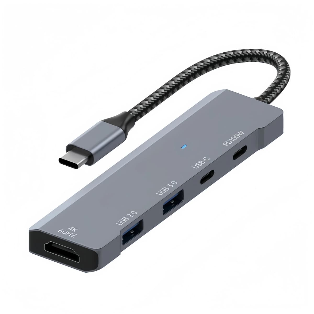 Type-C Splitter 1 to 6 adapters, 17cm short cable, multiple connector for devices