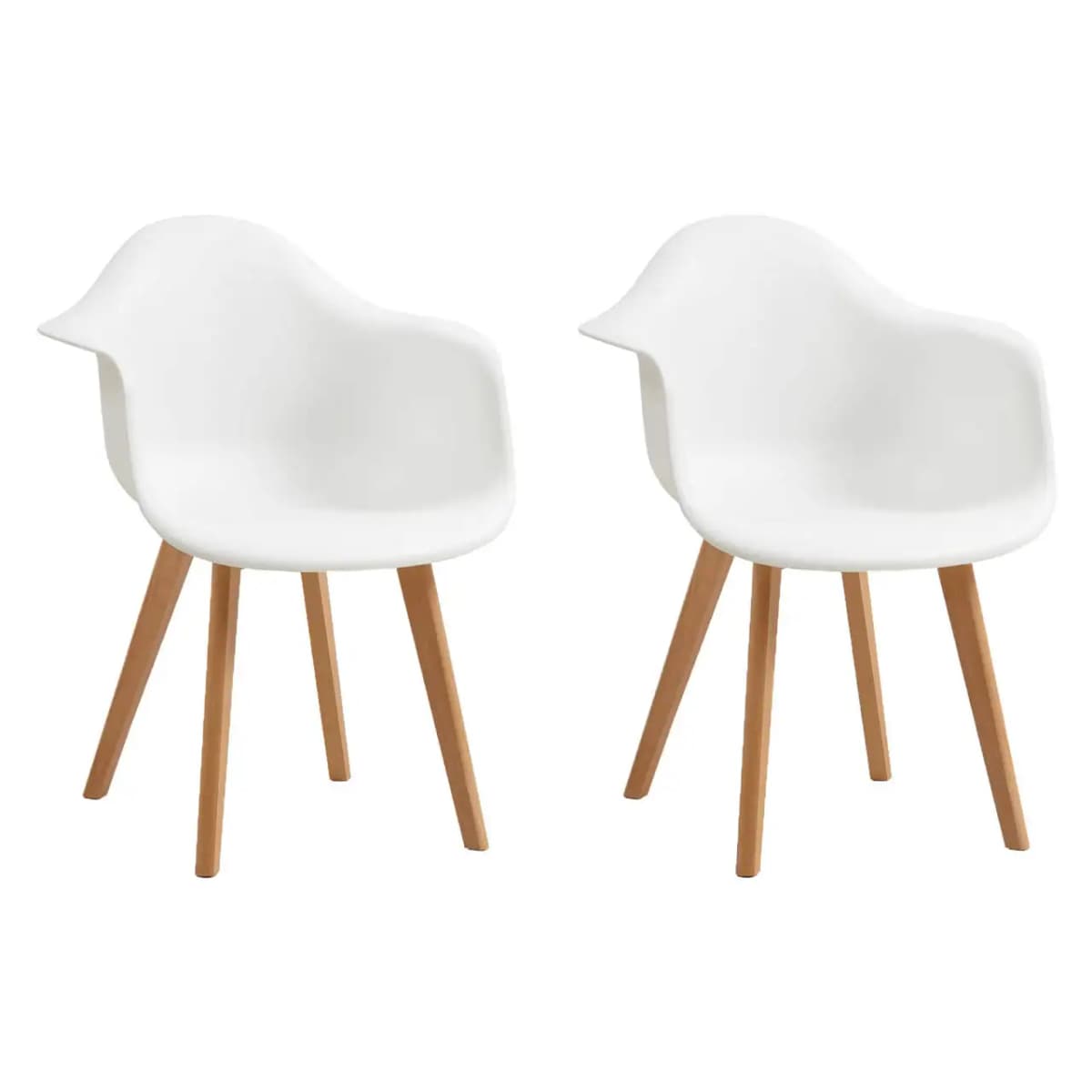A Set of 2 Dining Chair Armchair Minimalist Retro Modern Plastic Beech Legs for Dining Room Kitchen Living Room