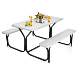 Beer tent set picnic table & 2 benches with metal frame camping table set marquee set for terrace garden pool