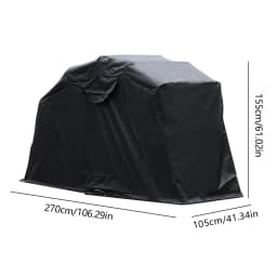 Foldable 600D Oxford Fabric Motorbike Tent Waterproof Motorcycle Cover with Carry Bag for Motorbikes Black