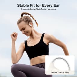 BR-CT3 Open Ear Earbuds bluetooth V5.4 Earphones Air Conduction Earhook Enhanced Bass 4 Mics Clear Calls App Control Earphones