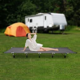 Camping Cot Outdoor Foldable Bed Single Sleeping Pad Lounge Chair 190*65CM for Picnic Travel Camping Hiking Mountaineering