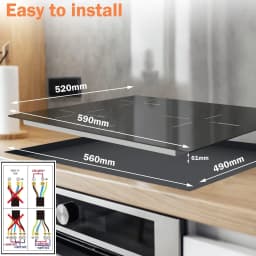 Karinear Induction Hob 3-Burner, 60cm Built in Induction Hob, Electric Hob with Touch Control, Timer, Safety Lock, 5200Watts, wi