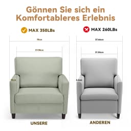 COMHOMA Relax armchair TV armchair TV armchair lounge armchair armchair living room single sofa for bedroom reading corner linen cover