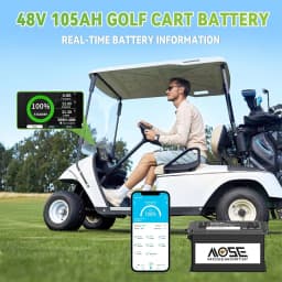 MOSEWORTH 48V 105Ah Golf Cart Lithium Battery Built-in 200A BMS with Touch Monitor and Charger APP Supported MAX 10.24 kW
