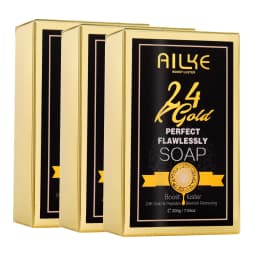 AILKE 24K Glod Flawlessly Soap bar,Moisturizing, Lightening, Dark Spots Removal, Lighten, Even Skin Tone, Nourish Skin Care Kit