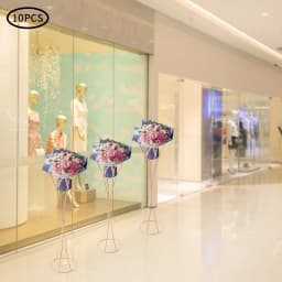 10pcs Golden Vase 80cm for Table Wedding, 31.5inch Metal Wedding Centerpieces Vase, Flower Road Lead Stand Stackable