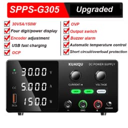 KUAIQU OCP OVP Laboratory Power Supply,160V 2A, 30V 10A 5A Adjustable Regulated Power Supply,OUTPUT Switch, USB Port, For Repair