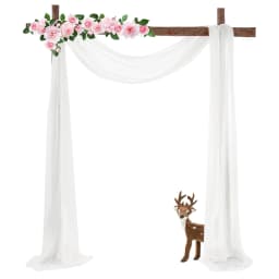 White Tulle Wedding Arch Chiffon Sheer Drapes for Baby Shower Birthday Party Backdrop Curtains Christmas Decoration Home Supplie