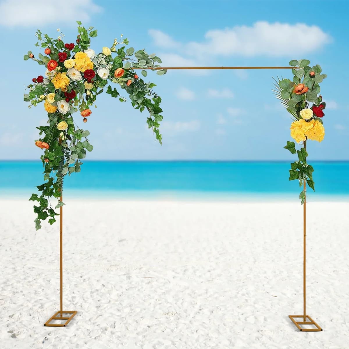 3.0 x 3.0 m Wedding Bow Rectangular, Wedding Bow Rectangular Background Stand Metal Wedding Bow with Base Portable Tube
