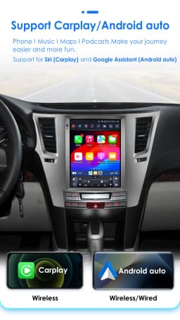 9.7inch 2 DIN Android 13 Car Radio for Subaru Outback Impreza Legacy 2009-2014 Multimedia Stereo Vertical Screen Carplay 360Cam