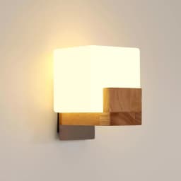 Indoor Wooden Wall Light, G9 Modern Wall Lamp Square,Wall Lighting Fixtures 3000K/4500K/6500K for Hallway Stairs