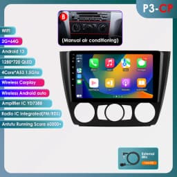 Hizpo Android 13 Car Multimedia Radio For BMW 1-Series 1 Series E87 E81 E82 E88 2004 - 2011 4G GPS Video PLayer Navi Carplay DSP