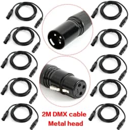 10 x Dmx Cable 2.0 m Xlr 3-Pole Male-Female For 110 Ohm Application