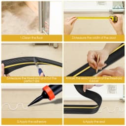 3M Garage Door Seal Strip Universal Threshold Weatherproof Floor Seal Rubber DIY Seal Replacement Keep Garages Door Clean Dry