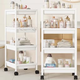 Rolling Storage Cart 3/4 Layers Organizer Mobile Shelving Unit Large Capacity for Kitchen Office Bathroom Laundry Living Room