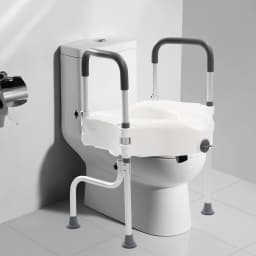 Durable 3-in-1 Tub Handrail, Toilet Booster, and Seat, Adjustable Height for Safety and Comfort