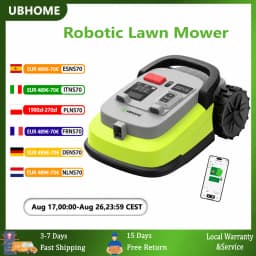 UBHOME M10 Robot Lawn Mower - Wireless, 1000m², 90 min Runtime, 55% Incline, RTK+AI Vision Robotic Lawnmower with App Control