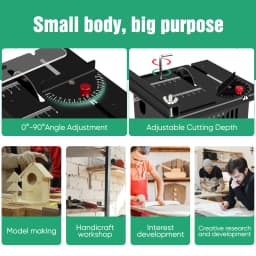 100W Mini Table Saw 5000RPM Small Woodworking Electric Bench Saw Handmade DIY Hobby Model Crafts Cutting Machine 16mm Blade Tool