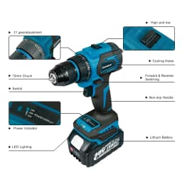 Kamolee 10MM Brushless Electric Impact Drill Set, including Accessories, Cordless Screwdriver, Lithium Battery Hand Drill
