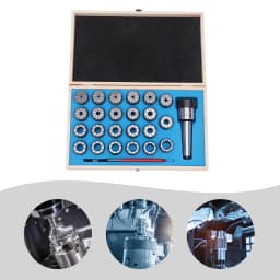 MTB4-ER40 Chuck Shank 65Mn Spring Steel Round Collet Set with Storage Box for Milling Drilling Machine Lathe