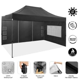 3x4.5m Folding Gazebo Waterproof Winterproof With 4 Side Wall Party Tent Garden Gazebo Outdoor Foldable UV Protect Tent Awning