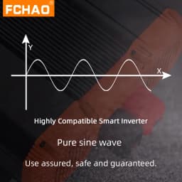 Fchao 6000W Pure Sine Wave Inverter 24V to 220V | Eu Plug | Lcd Display & Remote Control | For Home, Rv, Camping, Off-Grid Use