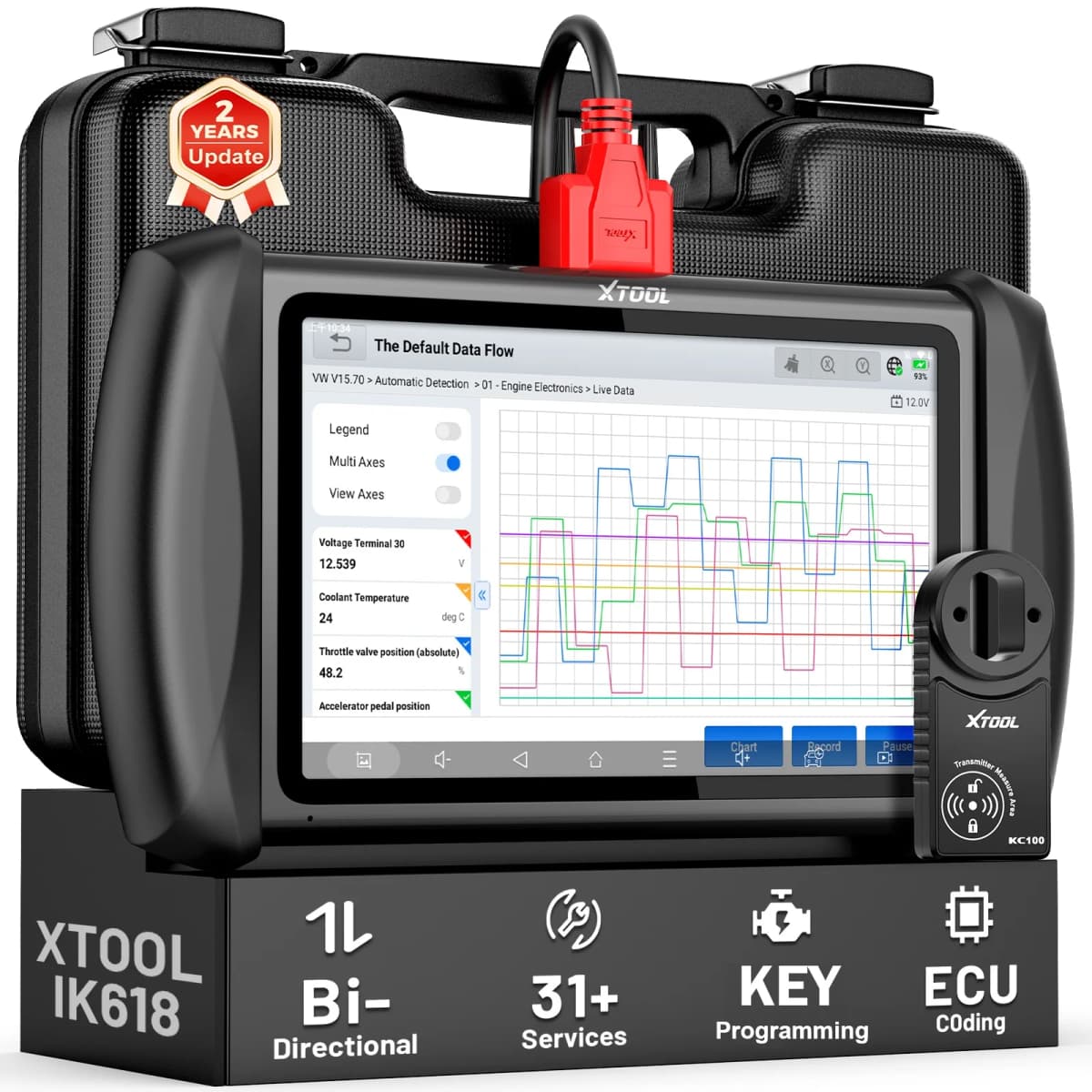 XTOOL IK618 IMMO Key Programmer Car Diagnostic Tools Car Key Programming All Key Lost With KC100 Car Diagnostic Scanner DOIP FCA