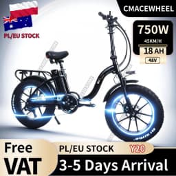 Cmacewheel Y20 750W 48V Mountain Electric Bicycle BIKE 20" Fat Tyres 18AH Battery Men's E-Mountain Ebike Electric Bicycle