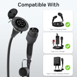 dé Type 2 Extension Cable 7kW 32A for Wallbox Charging Station Compatible with All Type 2 Charging Plugs 5m 10m 15m Cable Black