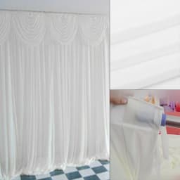 3 x 3 m Wedding Background White Ice Silk Curtain Decoration Backdrop Party Stage Theatre Decoration for Wedding,Party