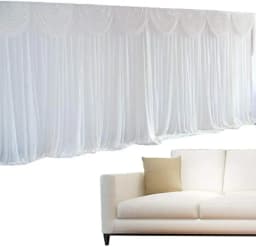 3 x 3 m Wedding Background White Ice Silk Curtain Decoration Backdrop Party Stage Theatre Decoration for Wedding,Party