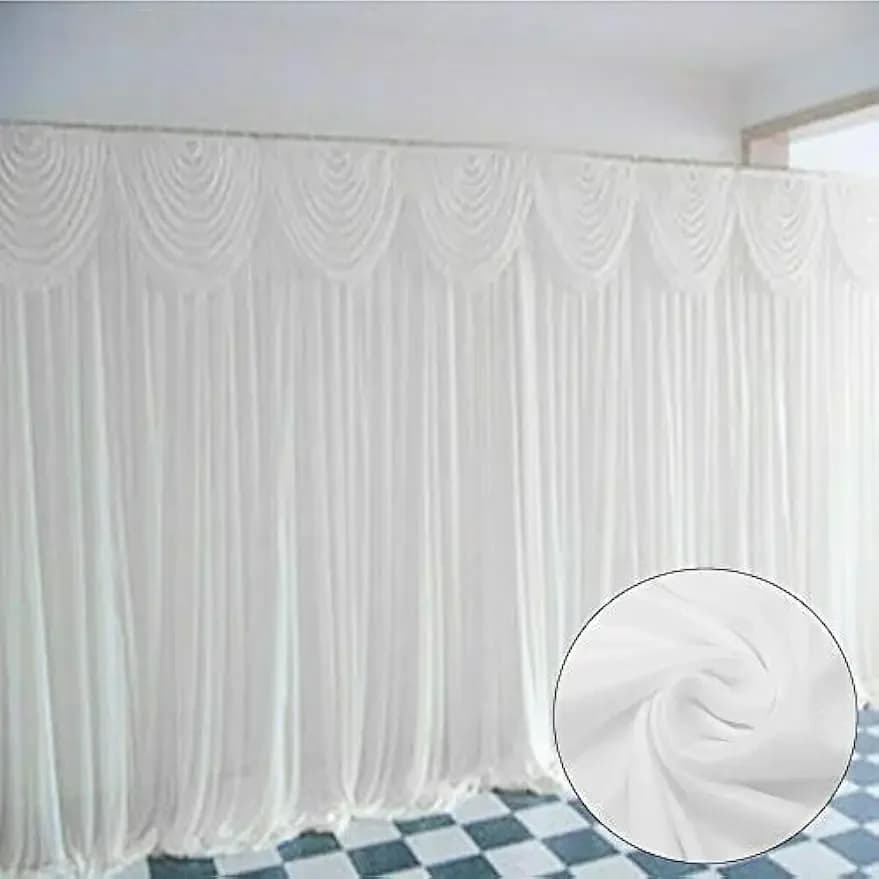 3 x 3 m Wedding Background White Ice Silk Curtain Decoration Backdrop Party Stage Theatre Decoration for Wedding,Party