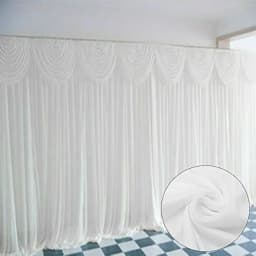 3 x 3 m Wedding Background White Ice Silk Curtain Decoration Backdrop Party Stage Theatre Decoration for Wedding,Party