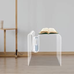 Acrylic Side Table M-Shaped Side Table Clear Bedside Table For the Living Room Bedroom Office Max Load Capacity 20kg 45*30*45cm