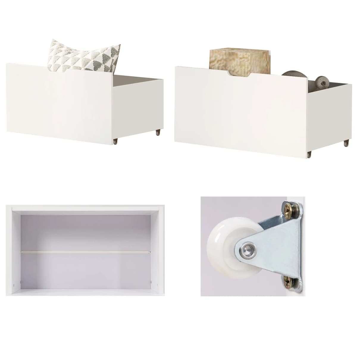 Wood Cabinet Bedside Cot Children's Bed Multifunctional Storage Chest Drawer Box Removable Nightstand for Bedroom, Living Room