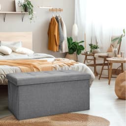 Storage Foot Stool Foldable Bench Seat Stool Footchair Removable Lid Upholstered Seat 76*38*38cm/38*38*32cm