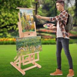 Artist Easel, Wooden A-Frame Easel, Studio Easel, 1.5m, Height Adjustable Drawing Holder, Canvas Stand, Portable Easel