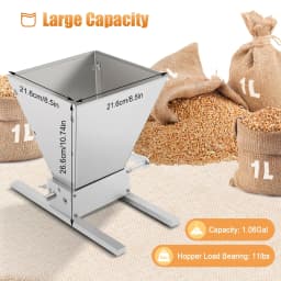 4L Hopper Grain Mill Grinder, Hand Crank and Electric Drill Grain Mill Safety Updated Brewery for Barley, Wheat, Grains