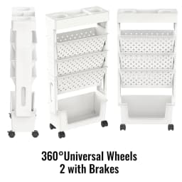5-Layer Movable Bookshelf Trolley Document Book Magazine Stationery Trolley Classroom Office Snacks Water Bottle Storage Rack