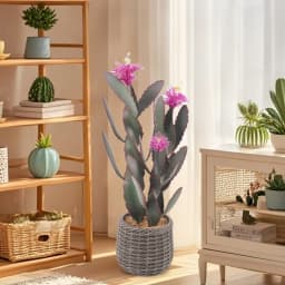 92cm Artificial Cactus Plant Realistic Texture Potted Fake Cactus Faux Cactus Plant For Home Garden Office Floor Decor