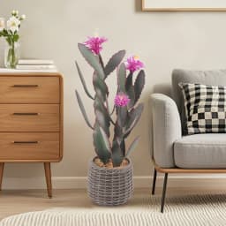 92cm Artificial Cactus Plant Realistic Texture Potted Fake Cactus Faux Cactus Plant For Home Garden Office Floor Decor