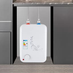 1500W Electric Water Heater 8L White Rectangle IPX4 Temperature Adjustable 0.75MPA Enamel Water Heating for Residential