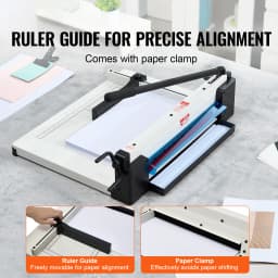 SucceBuy 12"/17'' Industrial Commercial Paper Cutter 400 Sheet Capacity Solid Steel Construction Stack for Office Home School Shop