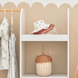 SoBuy KMB40 children's wardrobe with 3 hooks, closet with boxing, wardrobe for the children's room, furniture, clothes stand shelf for kids