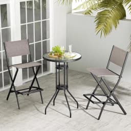 Set of 2 Outdoor Bar Stools,Folding Bar Chairs with Backrest and Footrest,Counter Stools up to 150 kg,for Balcony,Garden