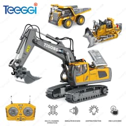 Teeggi 1:20 RC Excavator Car Children Toys 2.4G Remote Control Dump Truck Car Bulldozer Toy Radio Electric Car For Children Gift